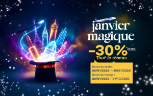Nouvelair lance sa promo « Janvier magique » avec 30 % de réduction sur l’ensemble de son réseau