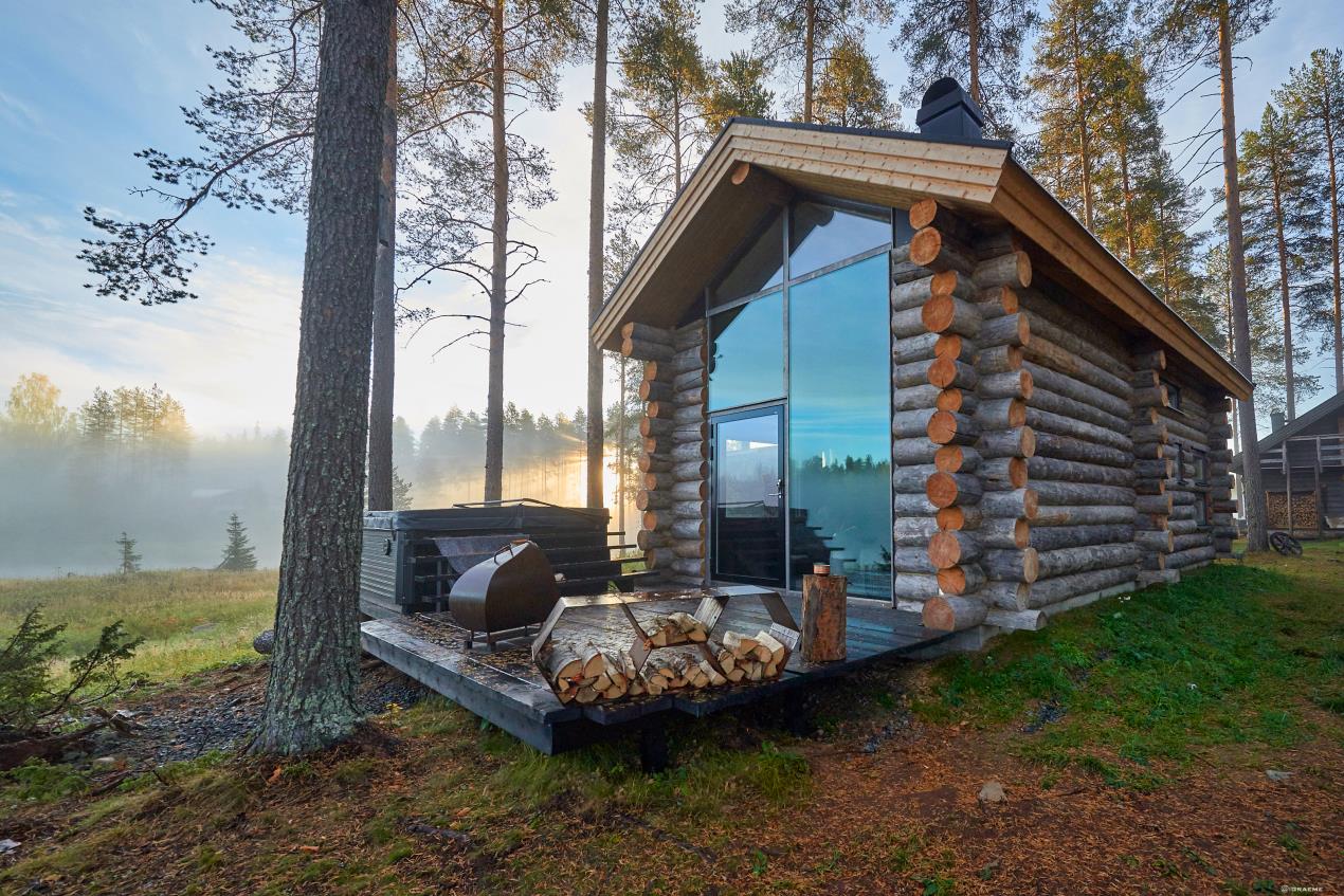 Forage and fish in Swedish Lapland from a luxurious off-grid log cabin
