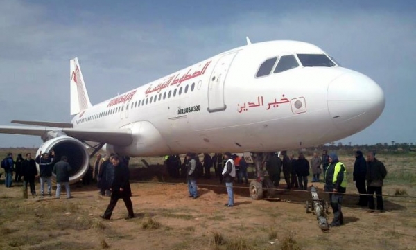 Tunisair : dérapage de l'A320 à l'aéroport de Djerba